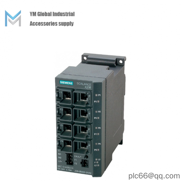 SIEMENS SCALANCE X208 - Pro Managed IE Switch, 8x 10/100Mbps Ports, IP65/67 Rated